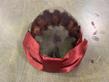 VTG Antique Green Net Velvet Fascinator Hat Satin Real Fur Millinery Rust