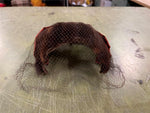 VTG Antique Green Net Velvet Fascinator Hat Satin Real Fur Millinery Rust