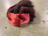 VTG Antique Green Net Velvet Fascinator Hat Satin Real Fur Millinery Rust