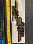 Gas Tank Decals Stickers Harley Shovelhead FX FLH Wide Glide AMF VTG black gold