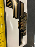 Gas Tank Decals Stickers Harley Shovelhead FX FLH Wide Glide AMF VTG black gold