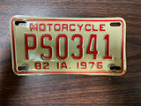 VTG original 1976 Iowa State Motorcycle License Plate PS0341