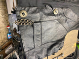 XXL OEM Harley Leather Vest Conchos lace Chain Biker Liner Factory 90's Vtg