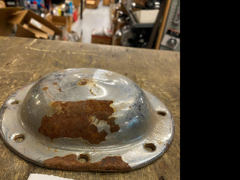 OEM Vtg Harley Panhead Knucklehead UL Derby Cover Dimpled Factory Orig Patina
