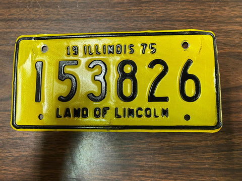 VTG 1975 Land of Lincoln Illinois Motorcycle License Plate 153826