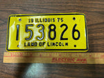 VTG 1975 Land of Lincoln Illinois Motorcycle License Plate 153826