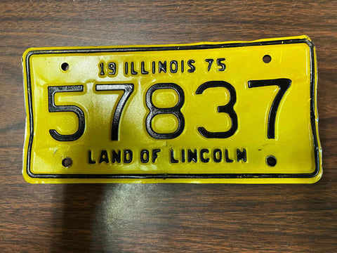 VTG 1975 Land of Lincoln Illinois Motorcycle License Plate 57837