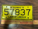 VTG 1975 Land of Lincoln Illinois Motorcycle License Plate 57837