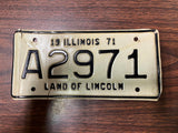 VTG 1971 Land of Lincoln Illinois Motorcycle License Plate A2971