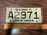 VTG 1971 Land of Lincoln Illinois Motorcycle License Plate A2971