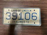 VTG 1973 Land of Lincoln Illinois Motorcycle License Plate 73281