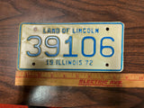 VTG 1973 Land of Lincoln Illinois Motorcycle License Plate 73281