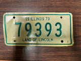 VTG 1973 Land of Lincoln Illinois Motorcycle License Plate 79393