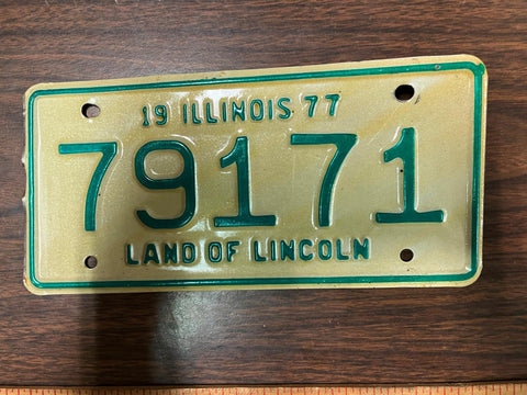 VTG 1977 Land of Lincoln Illinois Motorcycle License Plate 79171