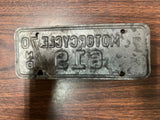 VTG 1970 North Dakota State Motorcycle License Plate 619