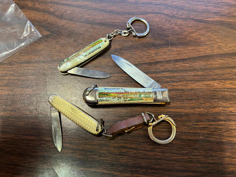 VTG Made in Germany Lot of 3 straight edge Folding Pocket Knives Keychains