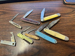 VTG Made in USA Lot of 9 Straight Edge Folding Pocket Knives Various Designs