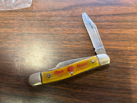 VTG Made in USA Kutmaster Utica NY Red Rose Farm Foldable Pocket Knife