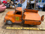 Vtg Tonka Toy Metal Truck State Highway Dept Hydraulic Dump Orange 1950's