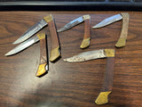 VTG Made in Pakistan Lot of 5 wood handled Stainless Steel Folding Pocket Knives