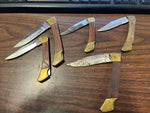 VTG Made in Pakistan Lot of 5 wood handled Stainless Steel Folding Pocket Knives