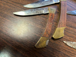 VTG Made in Pakistan Lot of 5 wood handled Stainless Steel Folding Pocket Knives