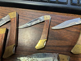 VTG Made in Pakistan Lot of 5 wood handled Stainless Steel Folding Pocket Knives