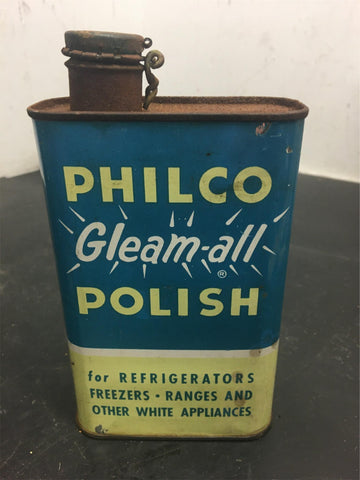 Vintage Philco corp Gleam-All polish tin can Philadelphia, Pa. Oil Graphix Colle