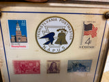 Vtg Postage Stamp Displays Post Office USA Plaque 1977 1981 1988 Collector Getty