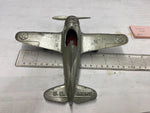 Vtg Kiddie Toy Airplane WW2 Hubley Cast Fold up Wheels Mustang Fighter Plane