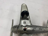 Vtg Kiddie Toy Airplane WW2 Hubley Cast Fold up Wheels Mustang Fighter Plane