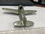 Vtg Kiddie Toy Airplane WW2 Hubley Cast Fold up Wheels Mustang Fighter Plane