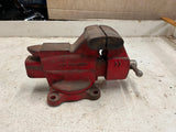 vtg Craftsman No. 391-5180 swivel base red work bench vise 3.5"