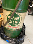 Vtg Quaker State Oil Can 120lb Hand Pump Service Gas Station Garage Drum Man Cav