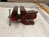 vtg Craftsman No. 391-5180 swivel base red work bench vise 3.5"