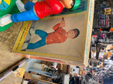 1968 Milton Bradley Sandlot Slugger Baseball Game Box Slugging Sam 12" Swings!