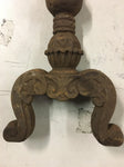 Antique Vtg Rusted Cast Iron Hammered Look Fireplace Pair Andirons cast # 3720