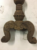 Antique Vtg Rusted Cast Iron Hammered Look Fireplace Pair Andirons cast # 3720