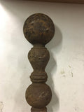 Antique Vtg Rusted Cast Iron Hammered Look Fireplace Pair Andirons cast # 3720