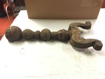 Antique Vtg Rusted Cast Iron Hammered Look Fireplace Pair Andirons cast # 3720