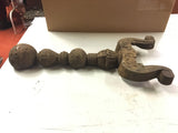 Antique Vtg Rusted Cast Iron Hammered Look Fireplace Pair Andirons cast # 3720