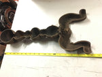 Antique Vtg Rusted Cast Iron Hammered Look Fireplace Pair Andirons cast # 3720