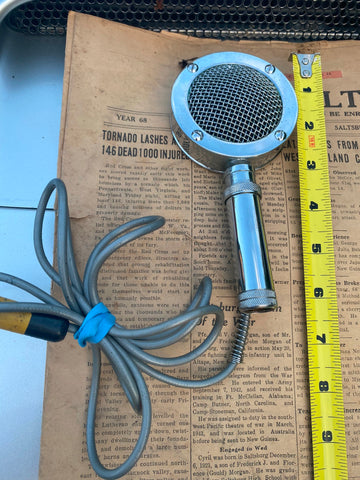 Vtg Astatic Corp Microphone Two Way Radio Ham Set USA CB Chrome NOS? tube Transi