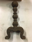 Antique Vtg Rusted Cast Iron Hammered Look Fireplace Pair Andirons cast # 3720