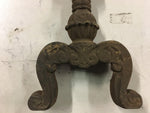 Antique Vtg Rusted Cast Iron Hammered Look Fireplace Pair Andirons cast # 3720