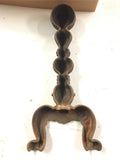 Antique Vtg Rusted Cast Iron Hammered Look Fireplace Pair Andirons cast # 3720