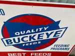 Vtg 36x48 Buckeye Feed Metal Tin Sign Advertising General Store Hardware Oil Gas