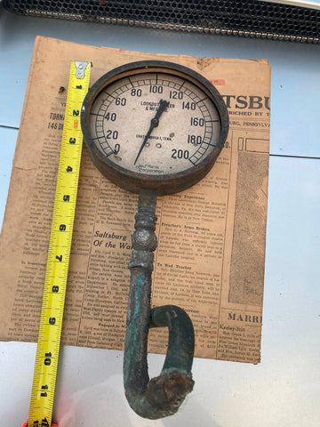 Vtg Jas P Marsh Lookout Boiler Gauge Steampunk 200lb Chatanooga TN 1930's Meter
