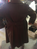 Vintage Olive Wool Military Official Silk Line Romanian 27 Trench Coat Army