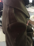 Vintage Olive Wool Military Official Silk Line Romanian 27 Trench Coat Army